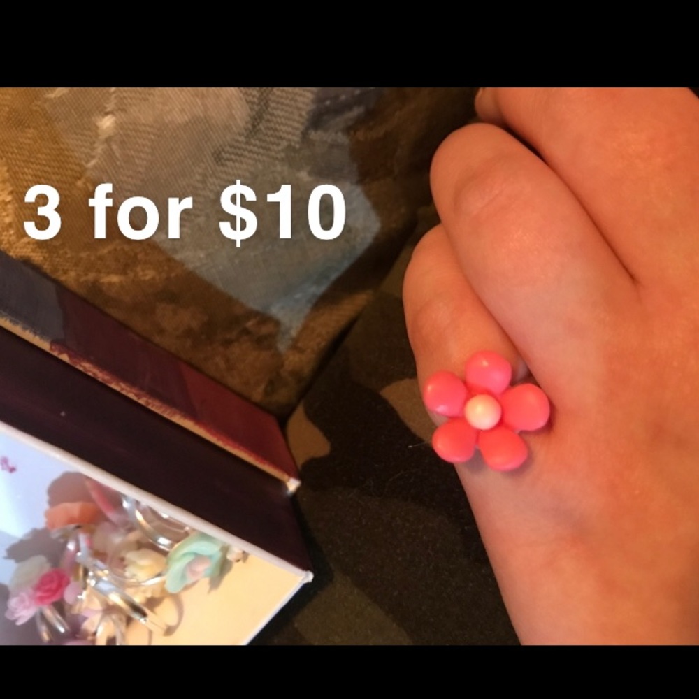 Pink Flower Ring (3 for $10)